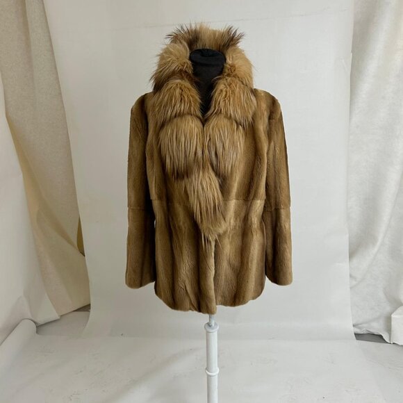 Vintage gorgeous preloved- FUR  - MINK PLUKED WITH fox COLLARD - Picture 4 of 6